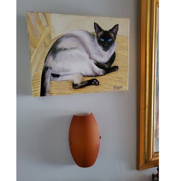 SIAMESE CAT PAINTING - Original Oil Painting by Robin White 12" x 16" on Canvas - Picture 2 of 8